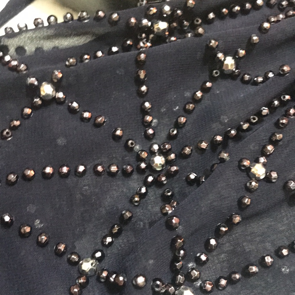 Betsy and Adam beaded sheer sleeve gown - Picture 13 of 13
